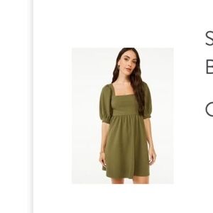 NWT Scoop babydoll dress in size: XL. Color: olive green.